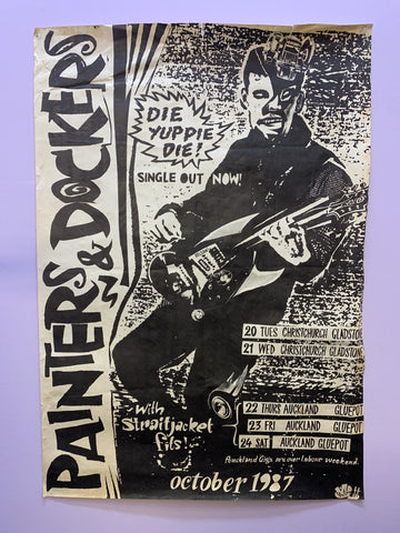 PAINTERS AND DOCKERS/STRAITJACKET FITS ORIGINAL TOUR POSTER 1987