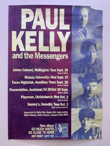 PAUL KELLY- SO MUCH WATER 1989 ORIGINAL TOUR POSTER