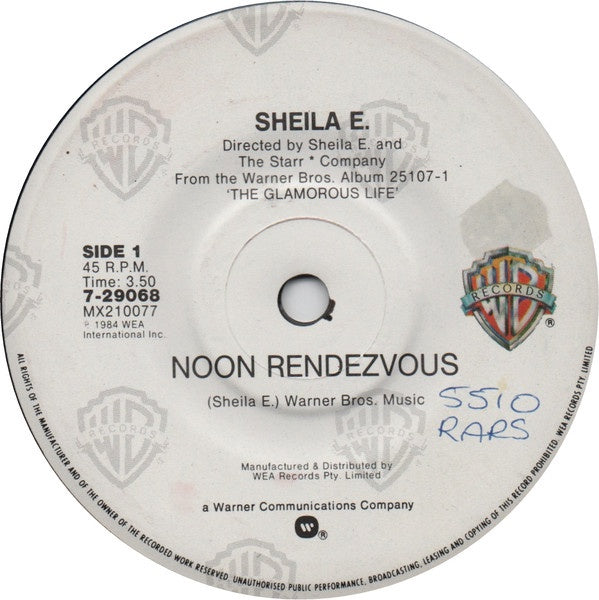 SHEILA E-NOON RENDEZVOUS/OLIVER'S HOUSE 7" VG