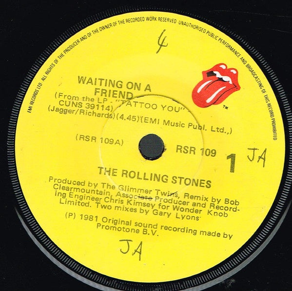 ROLLING STONES-WAITING ON A FRIEND/LITTLE T+A 7" VG