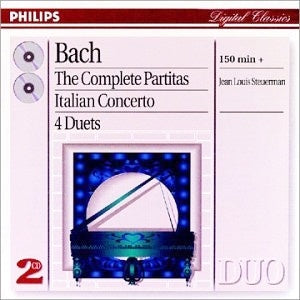 BACH-THE COMPLETE PARTITAS, ITALIAN CONCERTO, 4 DUETS 2CD NM