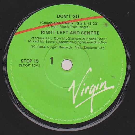 RIGHT LEFT & CENTRE-DON'T GO 7" NM