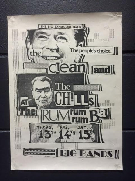 CLEAN THE AND THE CHILLS GIG POSTER VG