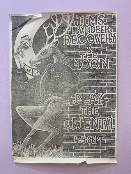 JIM'S LIVE DEER RECOVERY & THE MOON ORIGINAL GIG POSTER