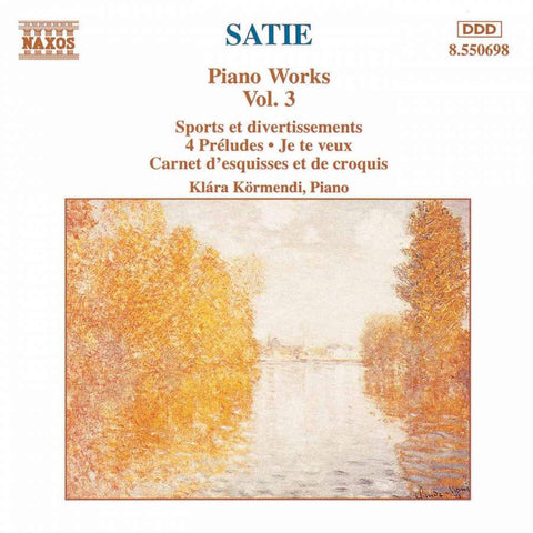 SATIE-PIANO WORKS VOL 3 CD VG