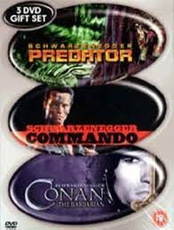 PREDATOR, COMMANDO AND CONAN THE BARBARIAN REGION 2 3DVD VG