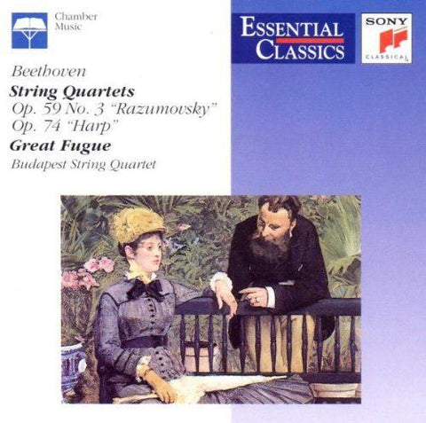 BEETHOVEN-STRING QUARTETS OP 59 NO 3 / OP 74 / GREAT FUGUE CD VG