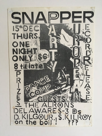SNAPPER-EUROPEAN RECORD RELEASE PARTY ORIGINAL GIG POSTER