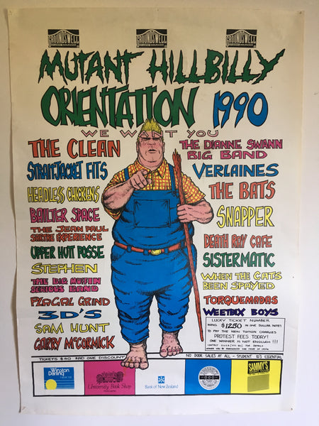 MUTANT HILLBILLY ORIENTATION 1990 ORIGINAL GIG POSTER