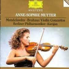 MENDELSSOHN BRAHMS VIOLIN CONCERTOS - ANNE-SOPHIE MUTTER CD VG+