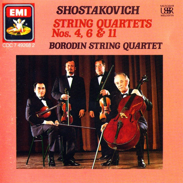 SHOSTAKOVICH-STRING QUARTETS 4, 6 & 11 BORODIN STRING QUARTET CD VG