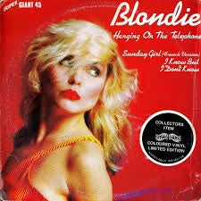 BLONDIE-HANGING ON THE TELEPHONE BLUE VINYL 12" VG COVER VG+