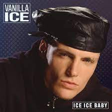 VANILLA ICE-ICE ICE BABY WHITE/ BLUE SPLATTER VINYL LP NM COVER VG+