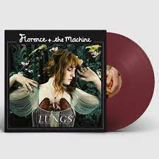 FLORENCE + THE MACHINE-LUNGS BURGUNDY VINYL LP NM COVER  VG+